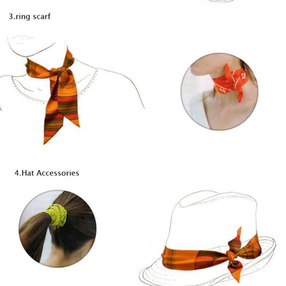Twilly Silk Scarve For Bag Handle Head Neck Hair - Picture 5 of 7